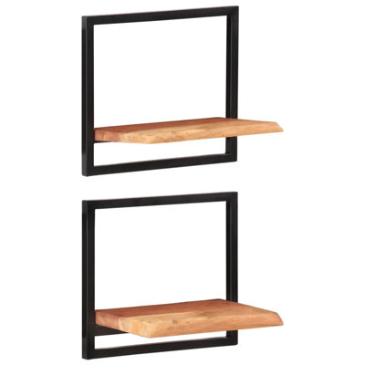 Raekwon 2 -Piece Acacia Solid Wood Floating Shelf