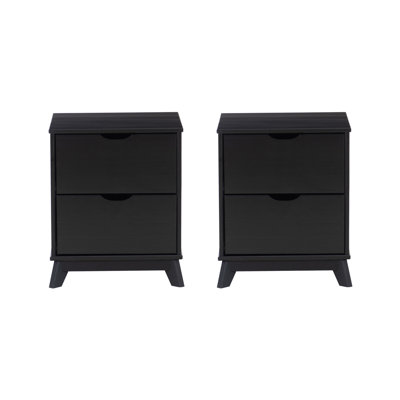 Ensemble de 2 tables de chevet en bois massif Marialana