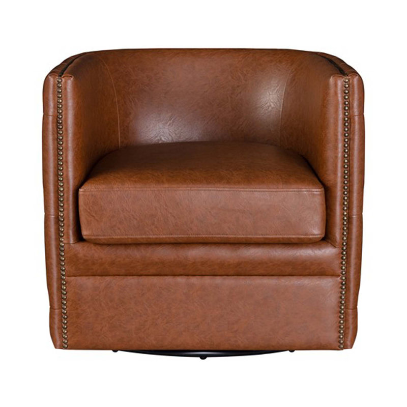 Chaise pivotante avec garniture cloutée et canapé simple de salon capitonné et compact