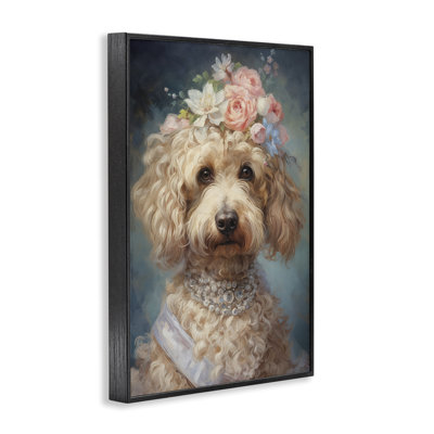 Giclée encadrée de fantaisie Labradoodle, design par Wumples