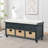 Babloo Vintage style bench with drawers decorated with rattan and upholstered cushions for bedrooms and entryways-1412250344