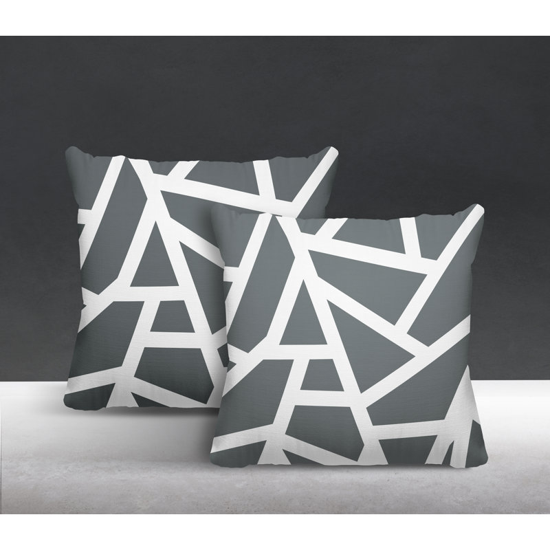 No Decorative Addition Outdoor Reversible Throw Pillow, 19" x 19", Grey