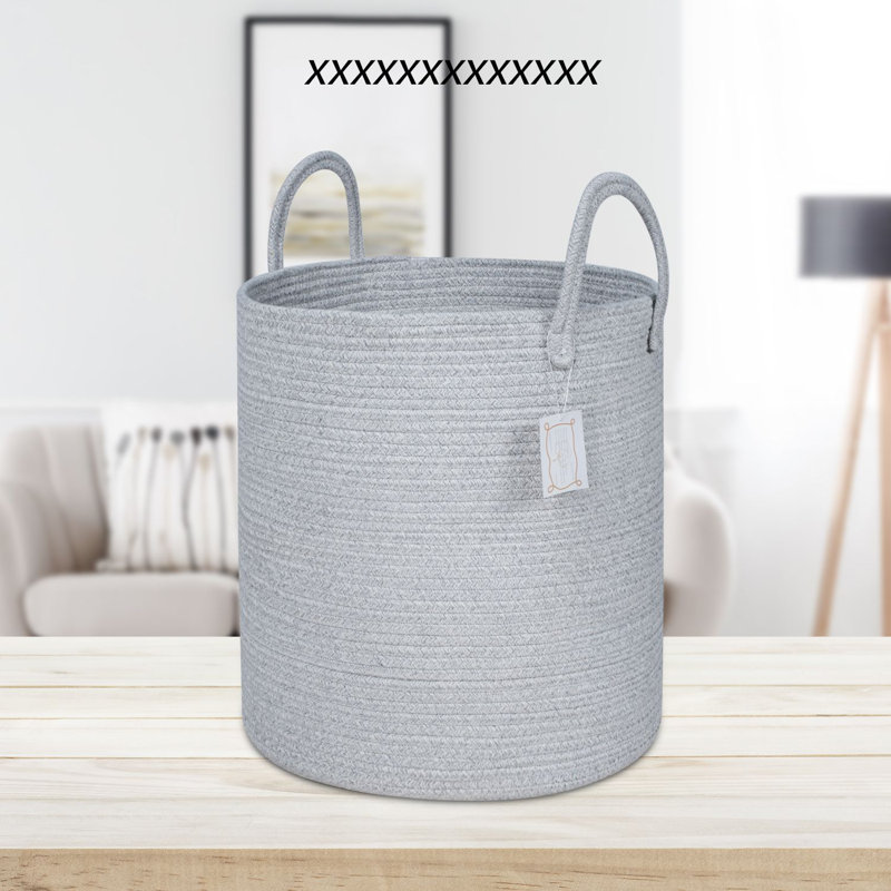 Fabric Laundry Hamper With Handles, Pale Green