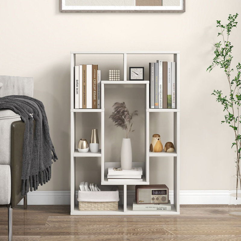 Olna 60 cm W Geometric Bookcase, White
