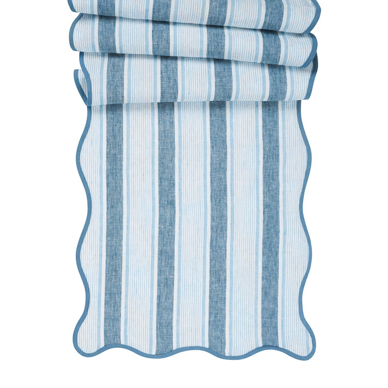 Cabana Stripe 18" x 90" Table Runner, Ocean