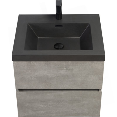 36" Bathroom Vanity Countertop Only, Single-hole Cabinet Top Matte Black, 24V12PB36