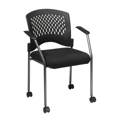 Chaise visiteur empilable en titane avec accoudoirs