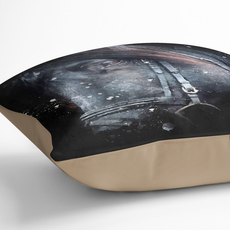 Enchanting Stallion Horse Cushion with Filling, Stone, 55cm H x 55cm W x 20cm D