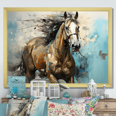 Cheval galopant fantaisiste - cheval, art mural