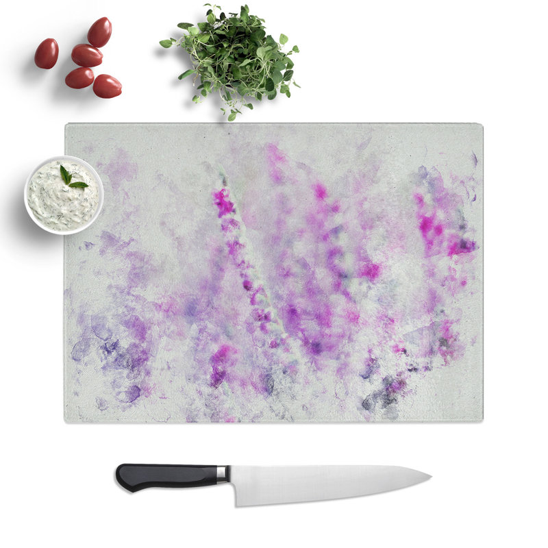 Heather Watercolour Chopping Board, 0.4cm H x 28.5cm W x 39cm L