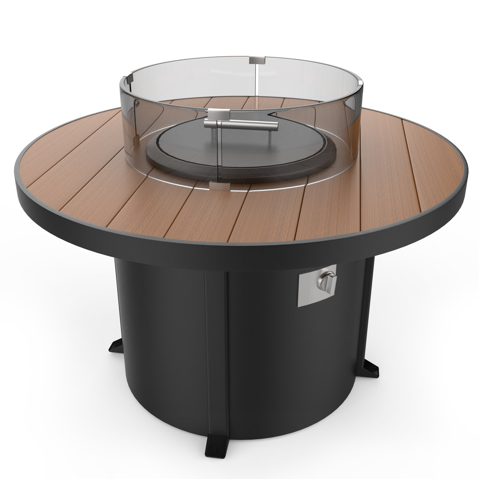 Townsend Aluminum Propane/Natural Gas Fire Pit Table, Brown;Gray