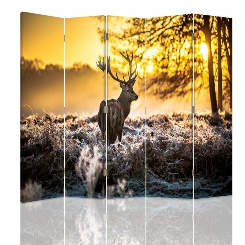 Raumteiler Deer Sunset mit 5 Paneelen