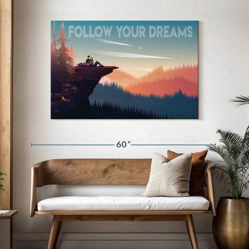 «Tergel Follow Your Dreams Lovers», H 32 po x l 48 po