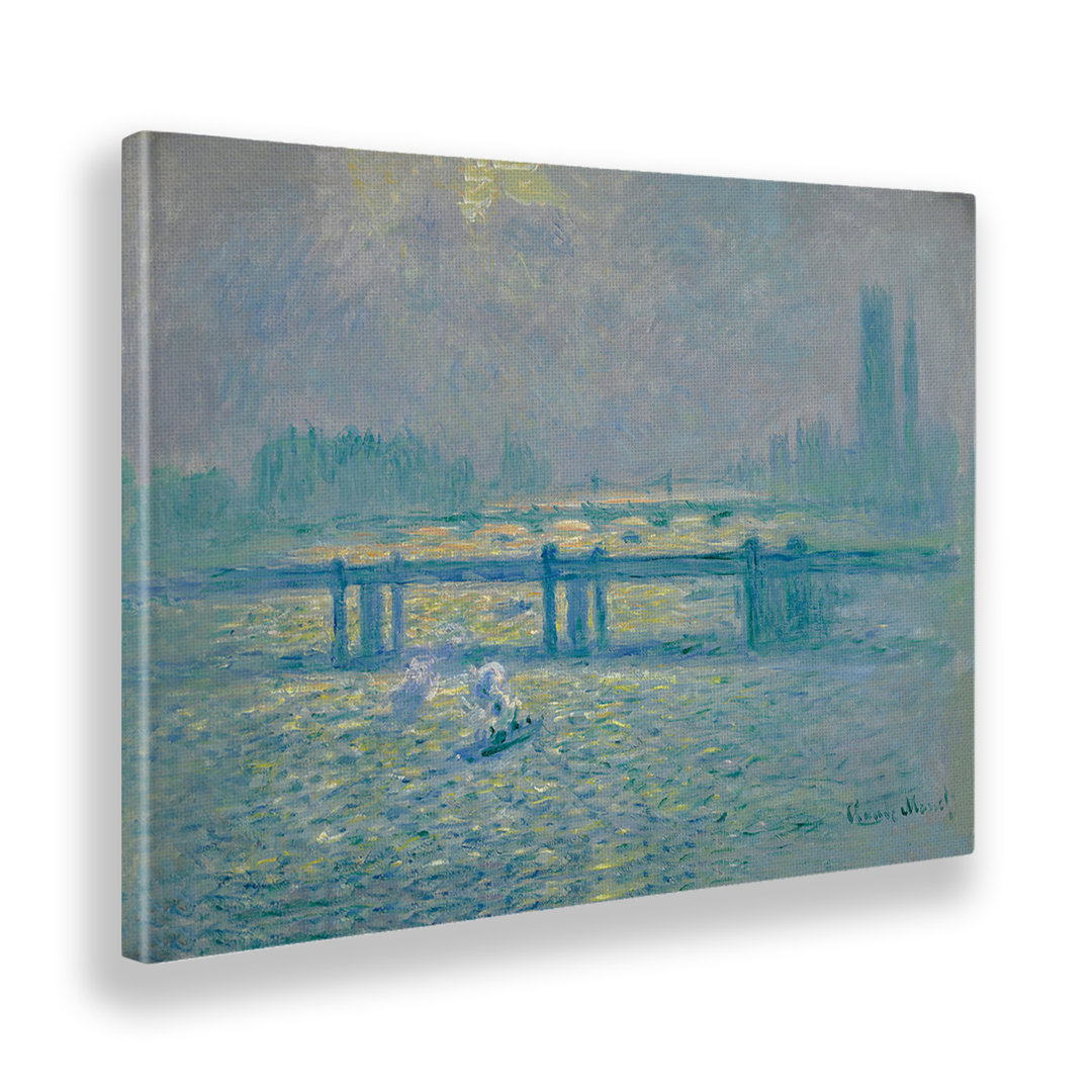 Wandbild Panorama mit Brücke von Claude Monet