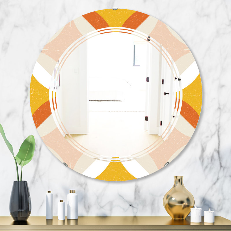 Miroir mural sans cadre moderne triple c abstract design xii, H 23,6 po x l 23,6 po