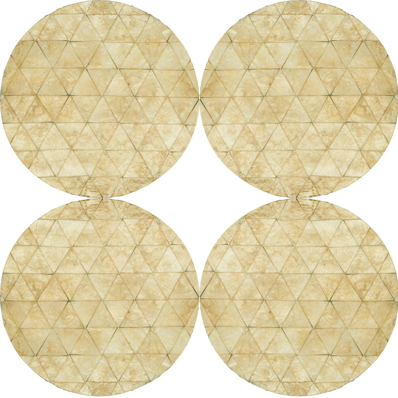 Talaria 50% Capiz Shell - 50% Resin Geometric Round Placemat