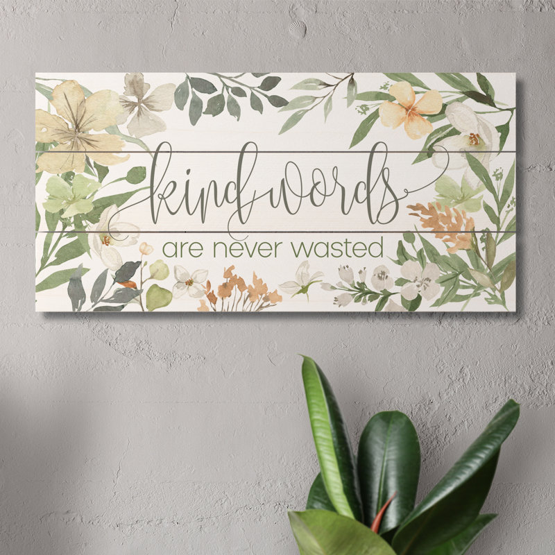 Highland Home Kind Words Decorative Wood Sign 12" x 6"