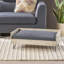 Lit pour animal de compagnie en bois Mid-Century moderne, avec eau - extérieur et coussin, mousse gris-noir