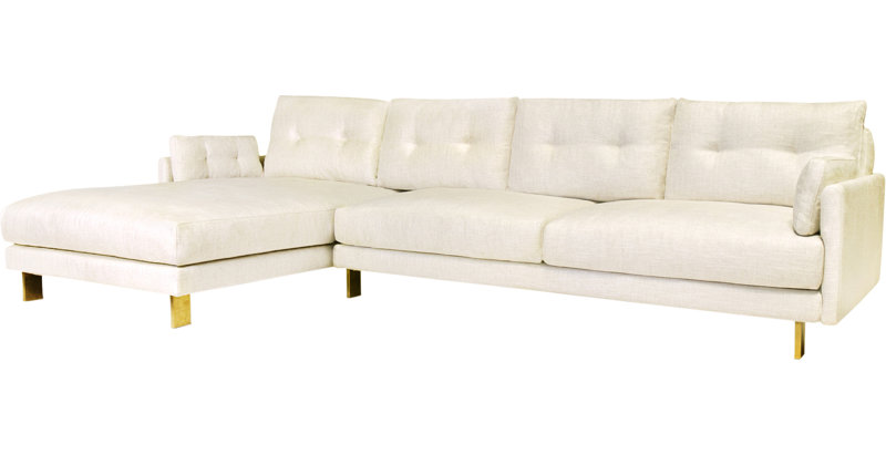 LAF Malibu Sectional, Charcoal Rayon/Viscoce, Left Hand Facing