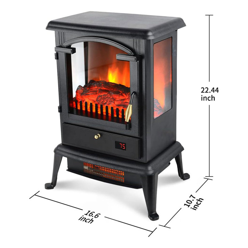 16.6'' W Black Electric Stove