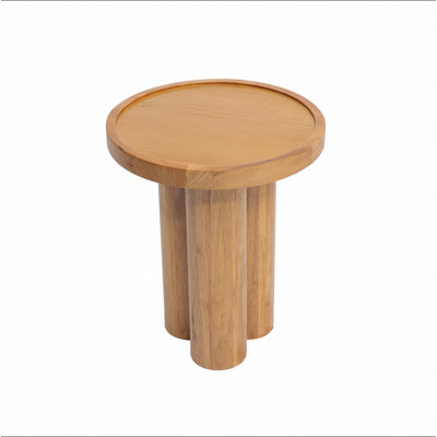 Round Solid Wood End Table