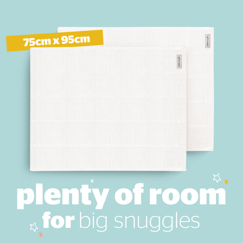 Safe Nights Cellular Blanket 2 Pack, White