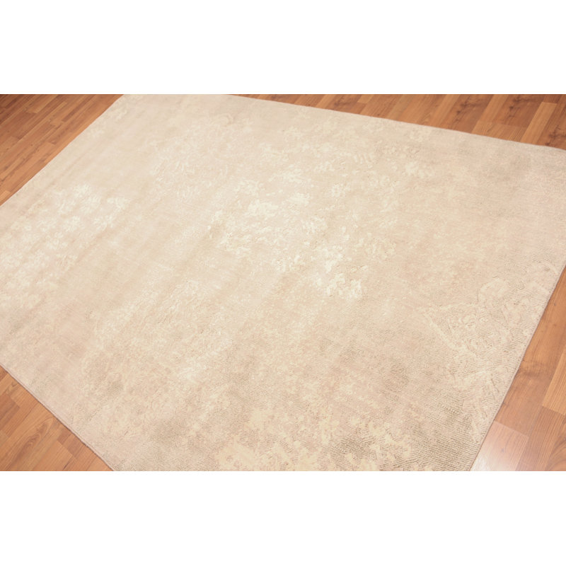 Tapis à aire beige en laine Harmon