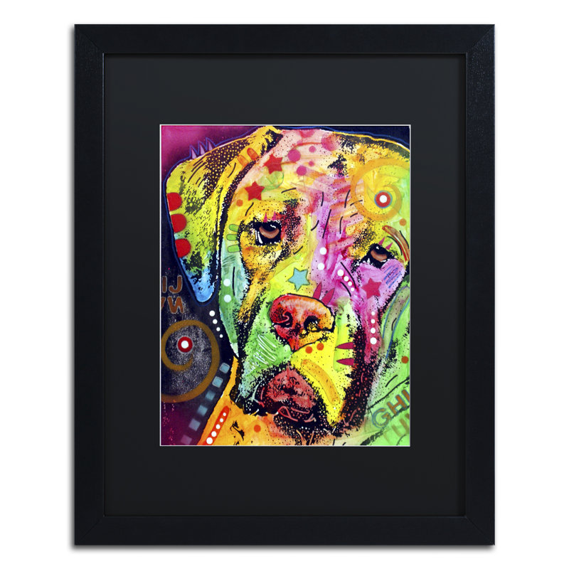 Mastiff II mat sur toile tendue, H 14 po x l 11 po x P 0,5 po, Noir