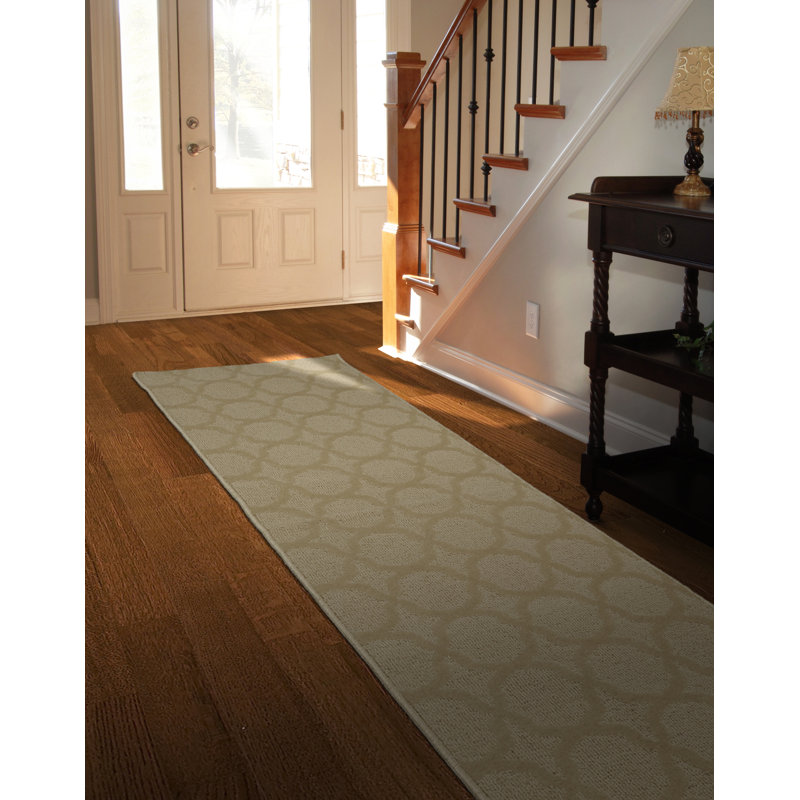 Tapis brun clair à motif géométrique Togut, Tapis de couloir 3 pi x 8 pi