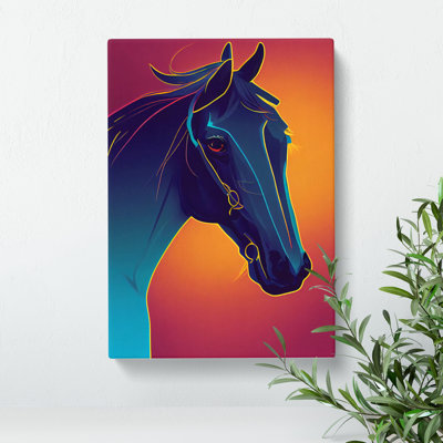 Neon Horse - Wrapped Canvas