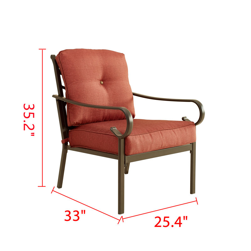 Chaise de patio avec coussins Grammer, Rouge