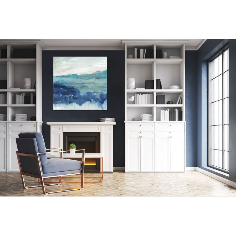 Sea Swell I - peinture, H 40 po x l 40 po x P 1,5 po, Toile tendue