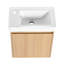 Ensemble de meuble-lavabo mural 20 po avec lavabo en céramique, armoire de rangement avec portes, ensemble d'armoire de salle de bain