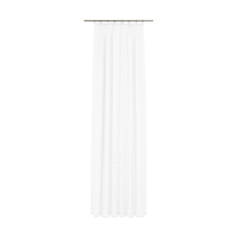 Siu Pencil Pleat Semi Sheer Curtain, 600 W x 175 D cm, White