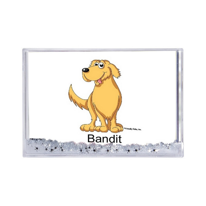 Personalized Golden Retriever MINI Snow Globe Frame Gift, 2.5" H x 3.75" W x 1" D, Yes