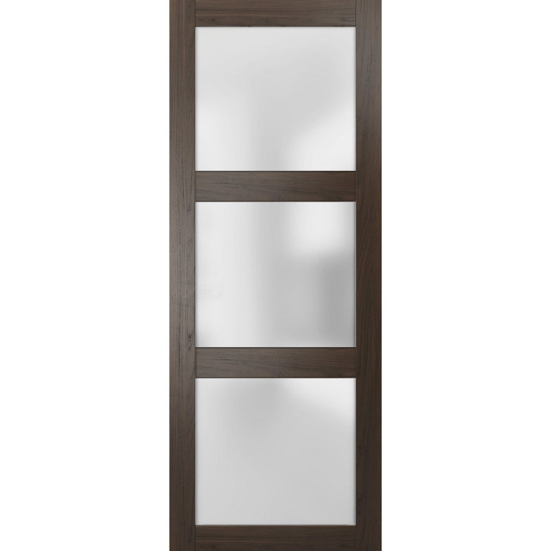 Porte standard Lucia, 24 po x 80 po, Frêne chocolat