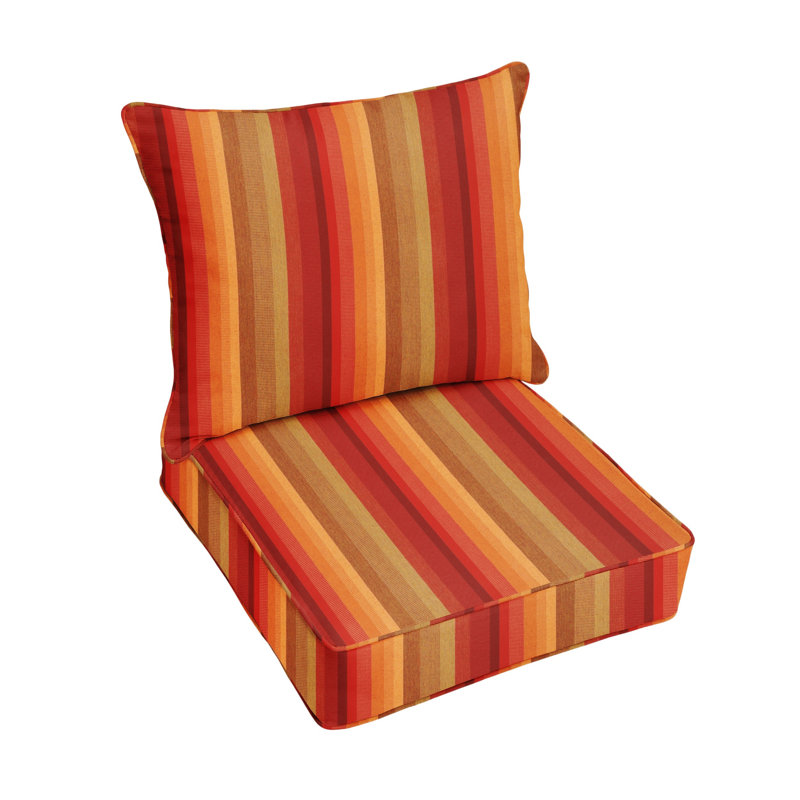 Indoor/Outdoor Sunbrella Seat/Back Cushion, Astoria Sunset, 23.5" W x 23" D