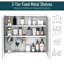 Armoire de salle de bain 24 po x 22 po, structure en acier avec portes doubles et miroir pour crème glacée, gommage du corps blanc