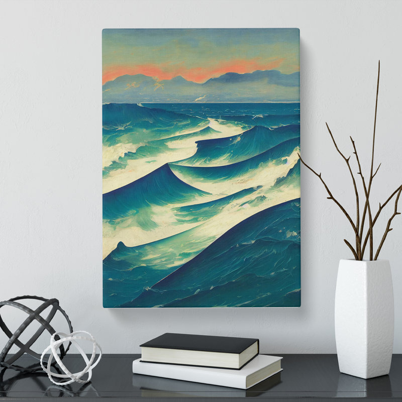 Seascape Painted Ocean Vol.1 - Wrapped Canvas, 76cm H x 50cm W x 3cm D