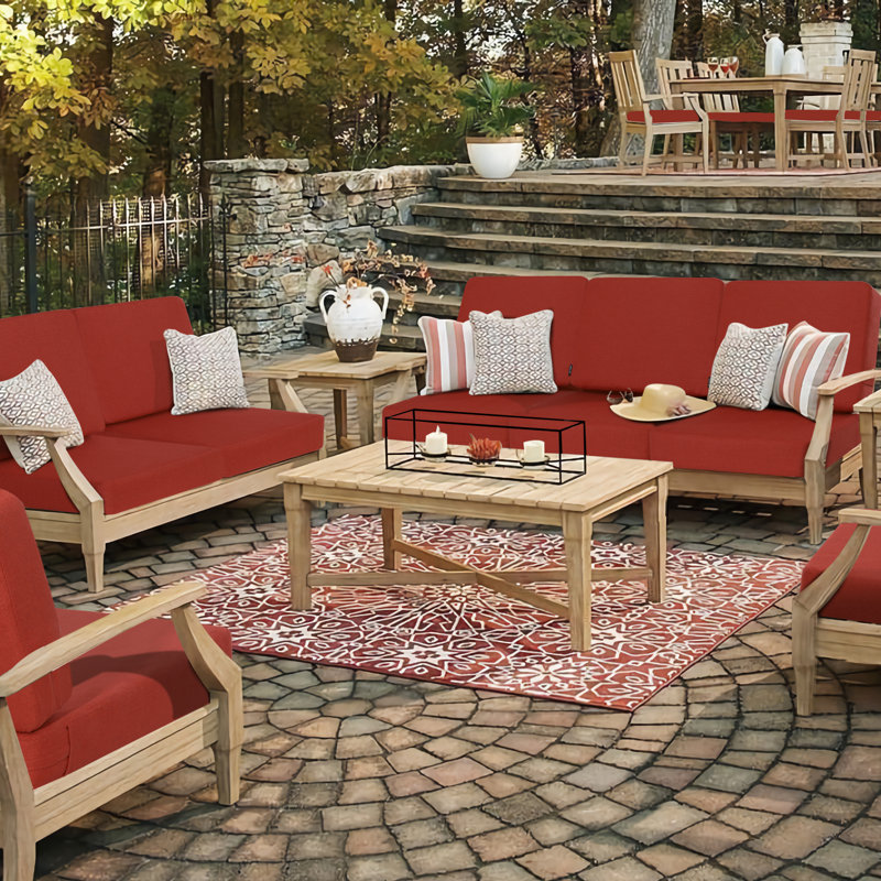Coussins de chaise d'extérieur, 22"×22", Rouge
