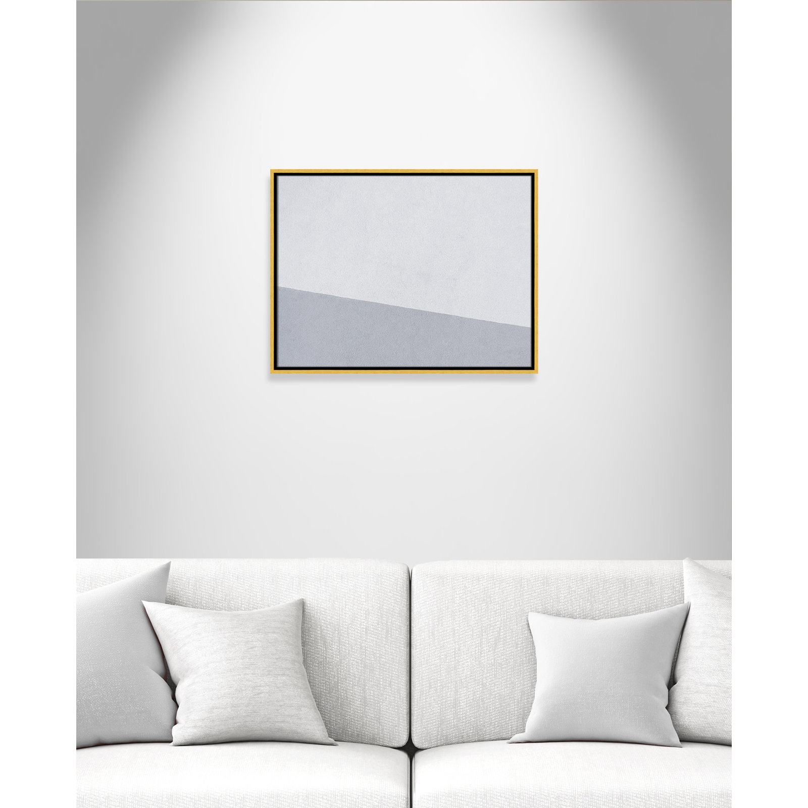 Dominic "Abstract Blues" Print, 19.5" H x 25.5" W x 2" D, Gold Framed Canvas