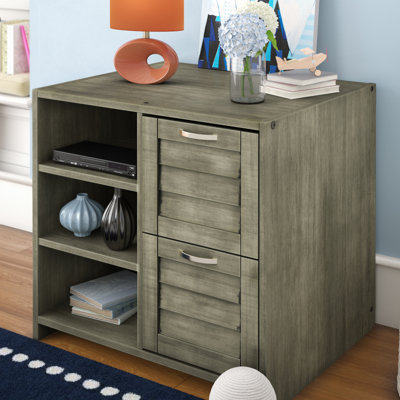 Commode 2 tiroirs avec tablette média Felecia