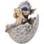 Adorable figurine de bébé dragon bleu craquelé en coquille d'œuf 4 po