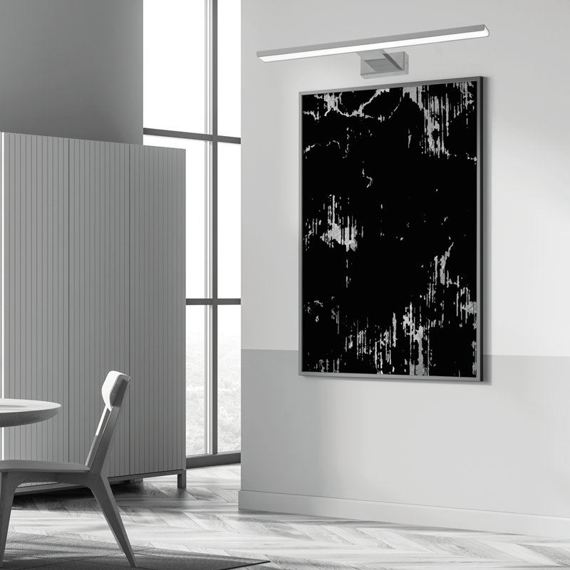 Pinto LED Wall Sconce, 4cm H x 50cm W x 14cm D, Silver