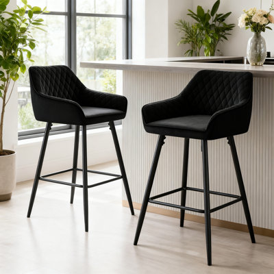 Saarrah 68cm Upholstered Bar Stool with Arms
