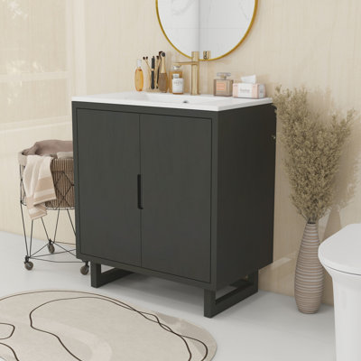 Ensemble de meuble-lavabo simple 29,5 po avec plateau en résine Kimmo