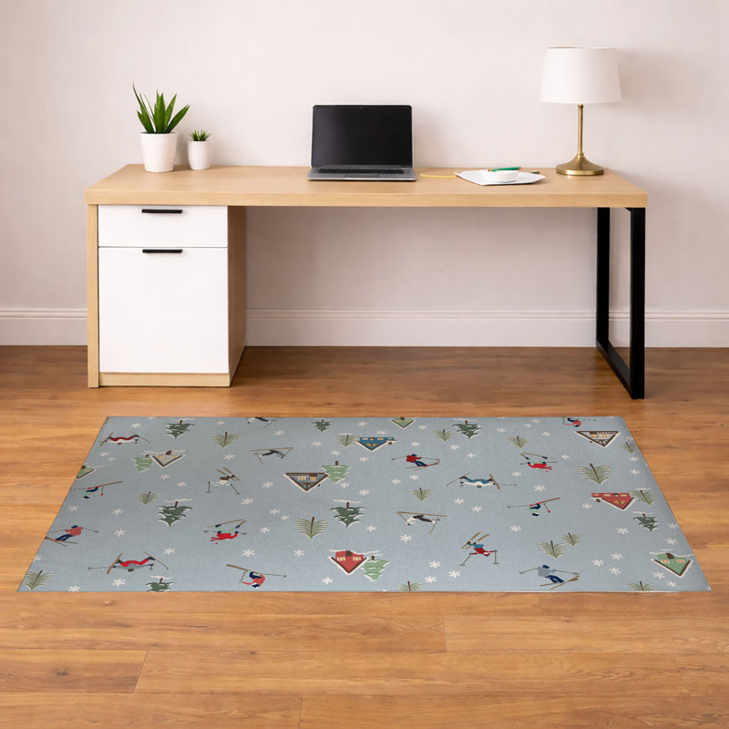 Tapis de bureau léger antidérapant Downhill, Gris, L 60 po x P 84 po