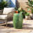 12" Green Outdoor Iron Side Table, All-Metal Construction End Table-1236651999