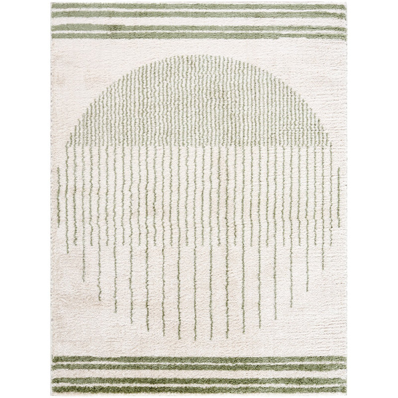 Green Modern Washable Shaggy Rug, Geometric Anti-Slip Rug For Living Room, Dining Room, Bedroom, Kitchen