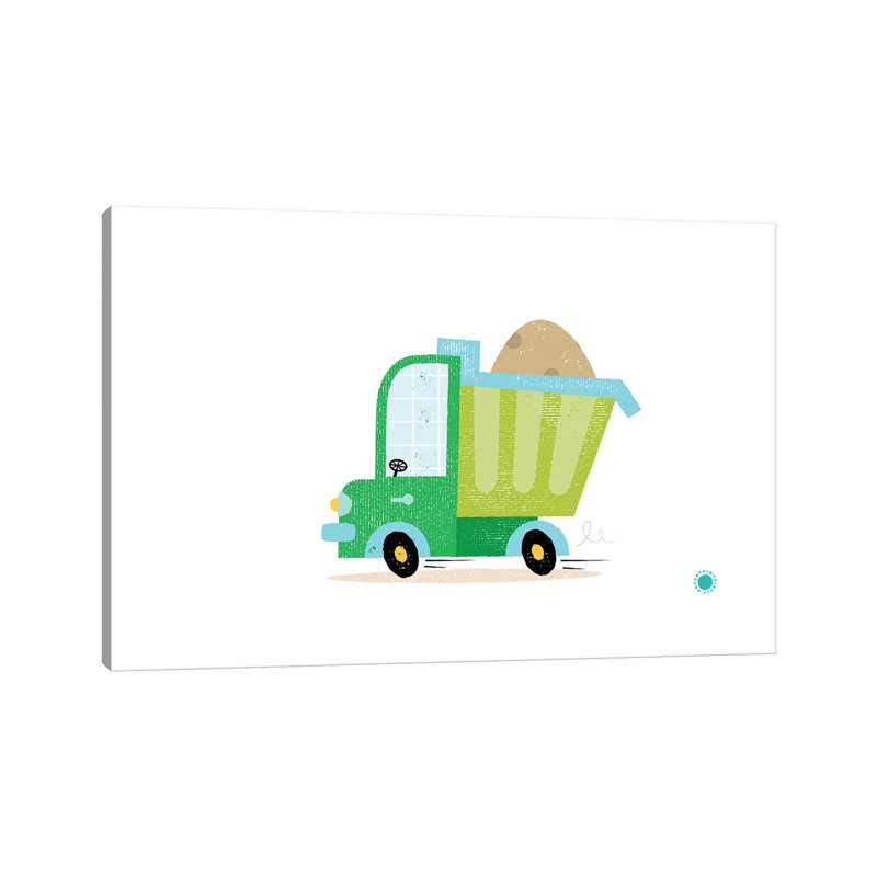 Dumper Truck by PaperPaintPixels - Wrapped Canvas Print, 20.32 cm H x 30.48 cm W